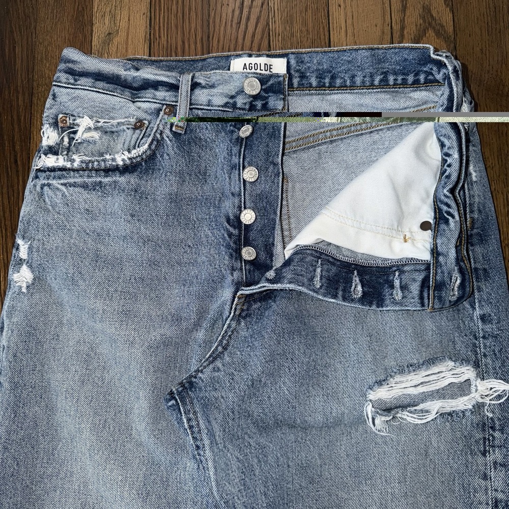 Agolde Women's 90's Jean Loose Fit Ripped Denim Size 26 - Picture 2 of 16